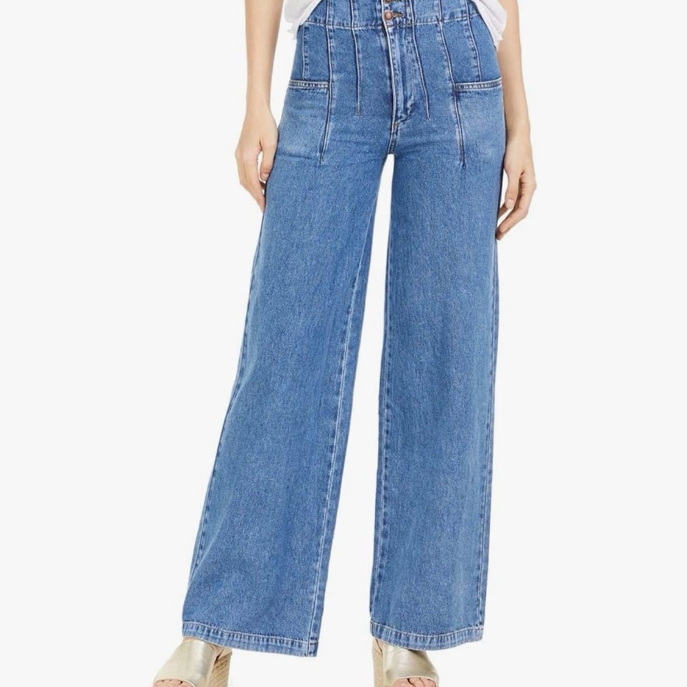 We The Free High-Rise Wide-Leg Denim in Medium Blue